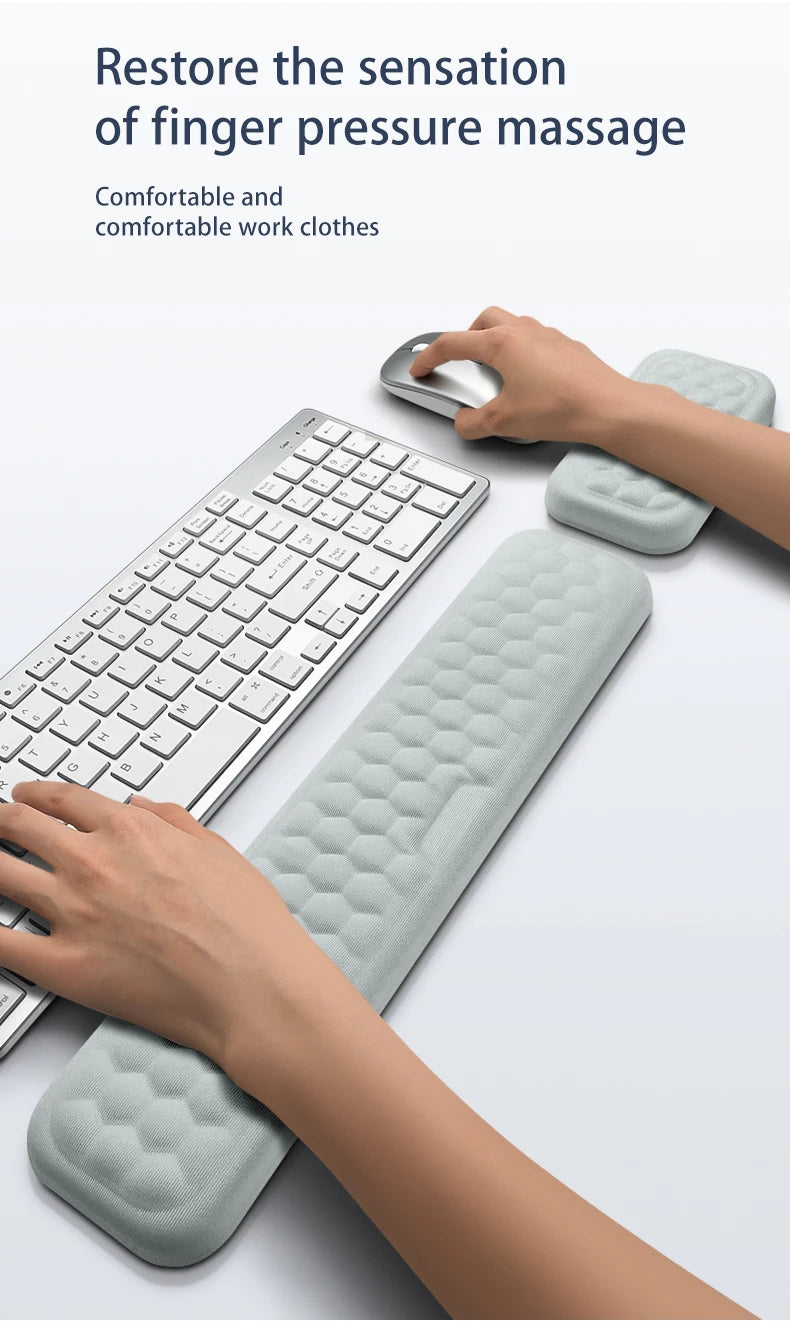 Repose-poignet ergonomique pour clavier et souris, protection pour le bureau, détente du poignet, tapis de souris en mousse à mémoire de forme, tapis de souris pour ordinateur portable