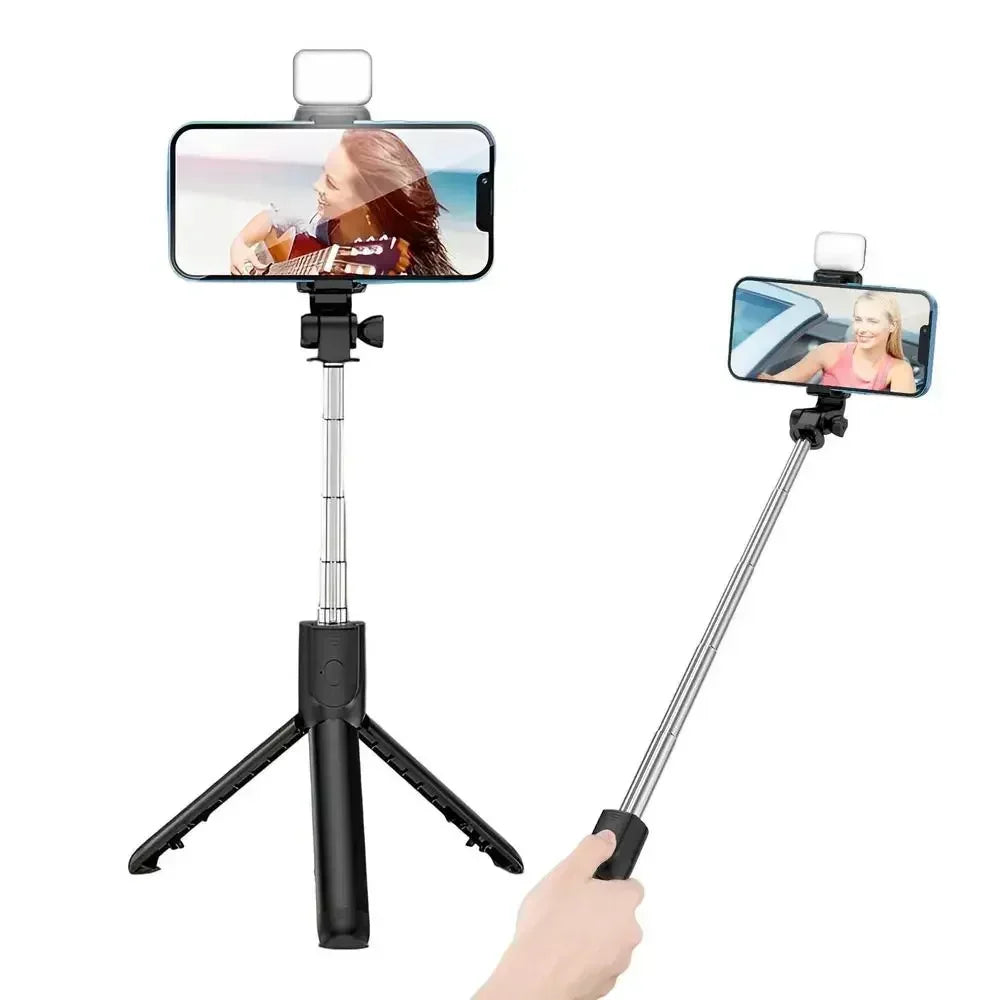 Perche à selfie extensible sans fil Bluetooth, trépied portable pour smartphone, support de trépied pour téléphone iOS et Android