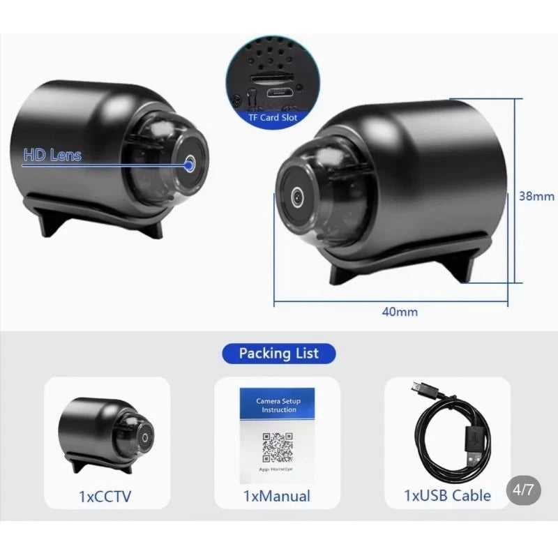 NOUVELLE Mini Caméra X5 HD1080P Caméra WIFI Sans Fil Compacte avec Fonction d'Enregistrement Cyclique Adaptée au Camping en Plein Air à la Maison