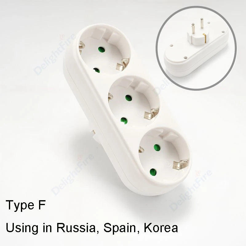 EU Electrical Socket With ON/OFF Switch 2 Pin 4.8mm European Standard Adapter Expansion Socket Power Extension Plug Converter