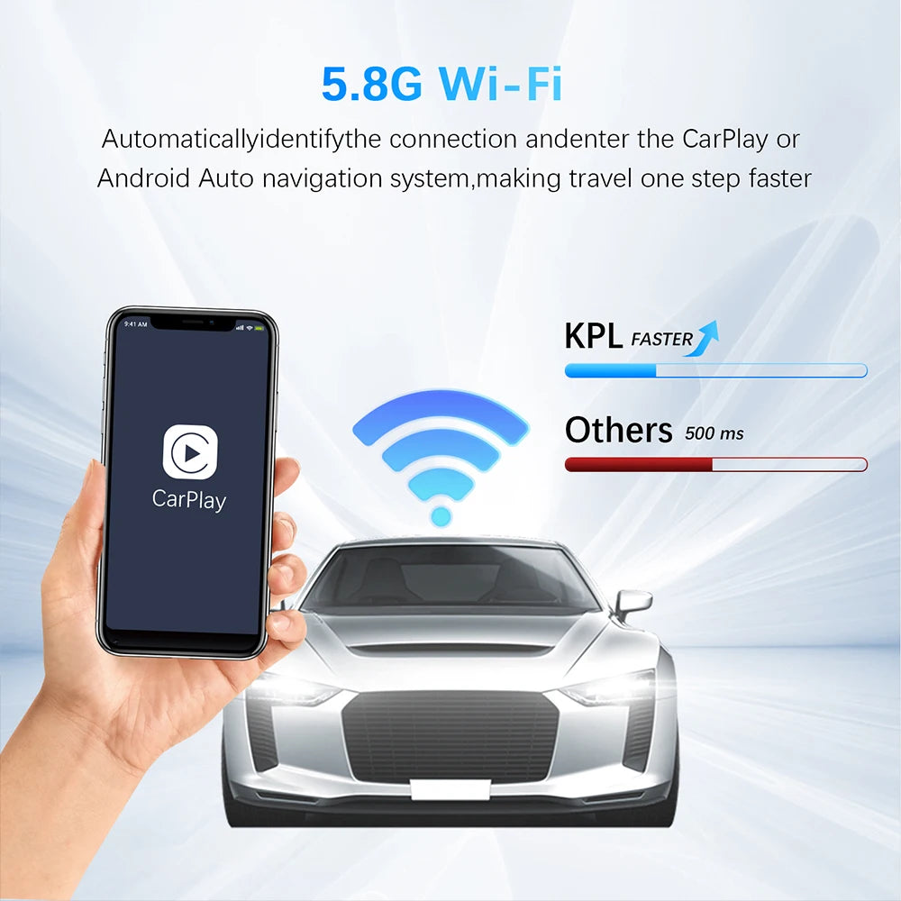 Adaptateur sans fil Carplay Android Auto 2 en 1 Smart Dongle 2025 5G WIFI pour iPhone Téléphone Android pour Volvo Benz Mg Kia Chery VW