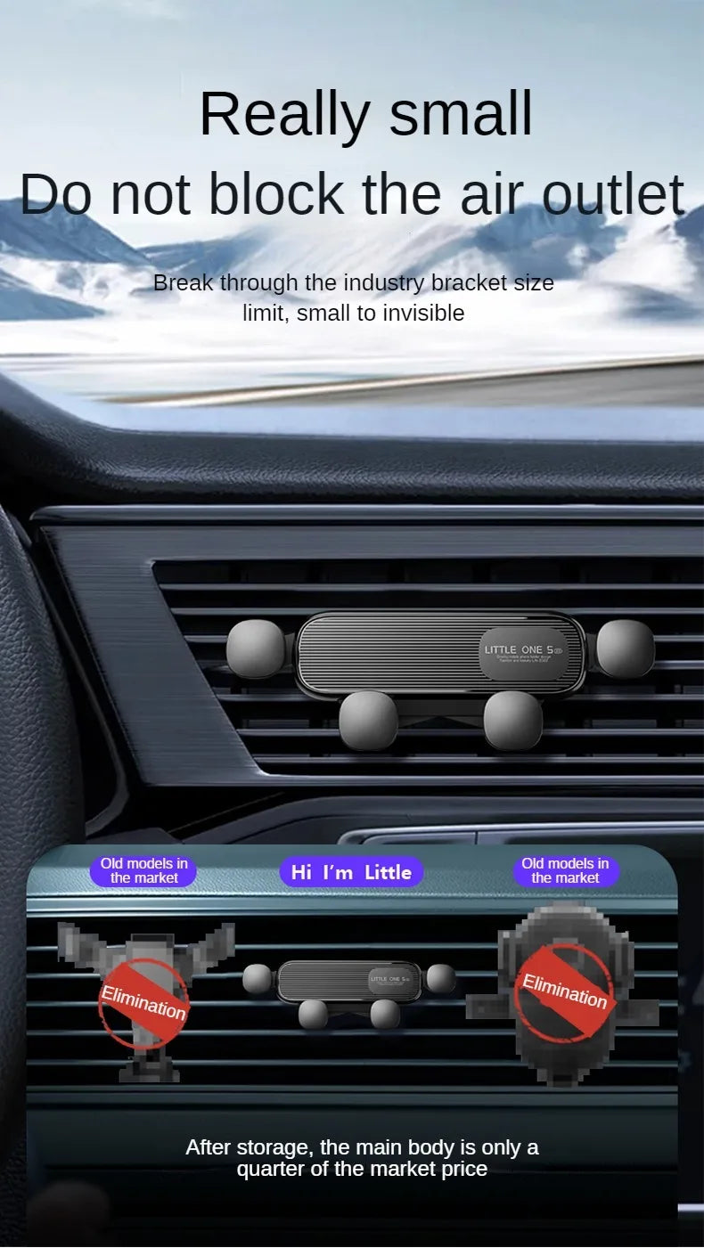 LEIBOO Support de téléphone de voiture à gravité pour grille d'aération, support télescopique pour téléphone portable, sortie d'air à 360 degrés, support pour smartphone de 4,7 à 7 pouces