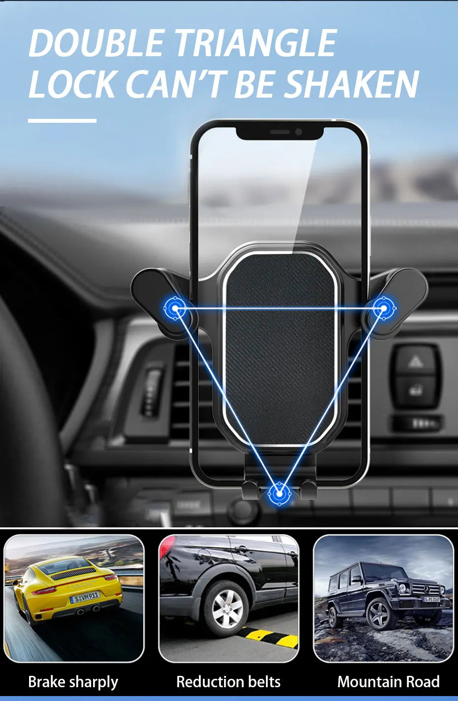 حامل هاتف للسيارة من SEAMETAL Gravity مزود بخطاف تثبيت في فتحة التهوية، حامل هاتف يدور بزاوية 360 درجة، حامل هاتف ذكي للسيارة، يمكن وضعه بيد واحدة
