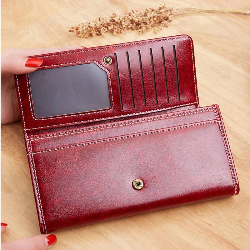 Women's Leather Wallet	Woman Luxury Long Wallets Fashion Women Purses Money Bags 2022 Handbags Womens Purse Cards Holder