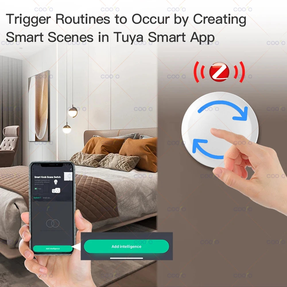 Nouveau Tuya ZigBee Smart Knob Switch DIY Sans Fil Scène Bouton Rotatif Variateur D'intensité Appareils Ménagers Automatisation Liaison Télécommande