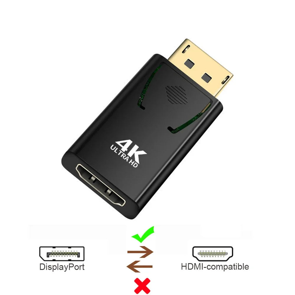 Connecteur DP vers HDTV 1080/4K DisplayPort DP mâle vers HDMI femelle adaptateur convertisseur prise audio vidéo commutateur pour ordinateur TV ordinateur portable