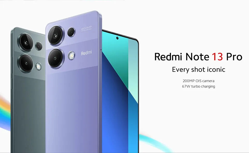 Nouvelle version mondiale du smartphone Xiaomi Redmi Note 13 Pro 4G MTK Helio G99-Ultra 6,67" écran AMOLED 67W Turbo Charge avec 5000mAh