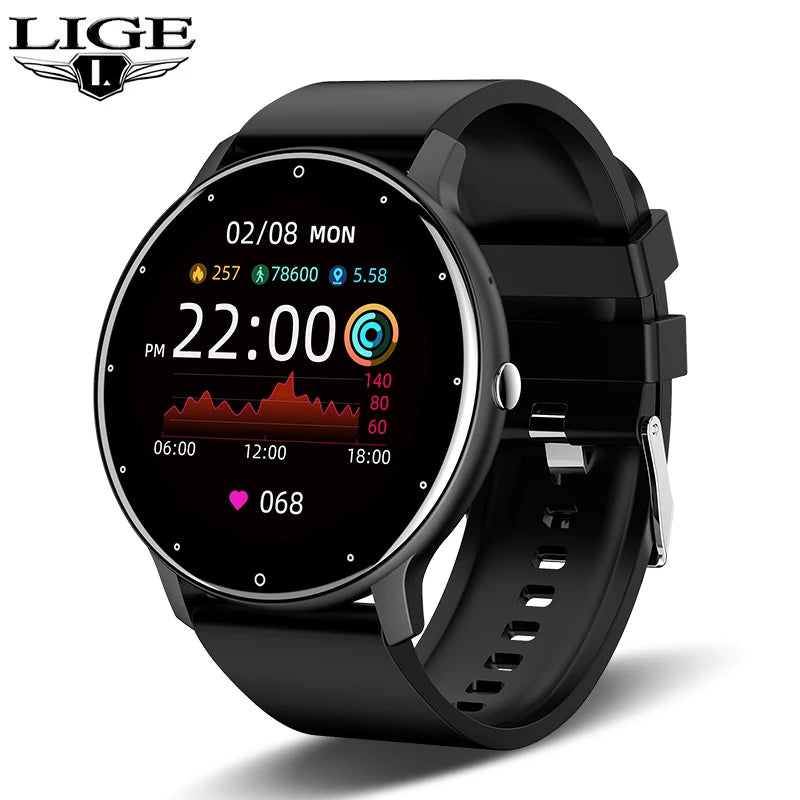 LIGE Ladies Smart Watch Men Bluetooth Sport Fitness Blood Oxygen Heart Rate Monitor Smartwatch For Xiaomi Huawei Phone 2024 New