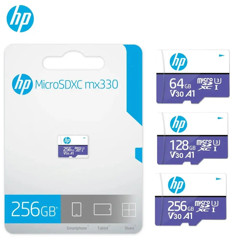 بطاقة ذاكرة HP Micro SD Class10 U3 MicroSD بسعة 64 جيجابايت و128 جيجابايت و256 جيجابايت وبطاقة فلاش SD/TF للهواتف الذكية والأجهزة اللوحية والكاميرا