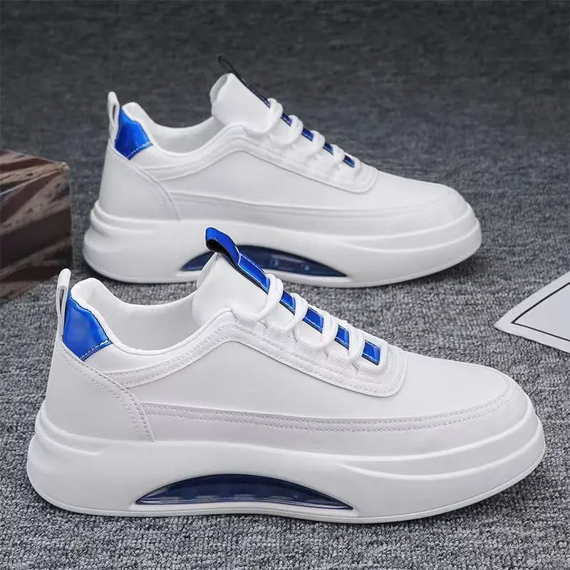 Platform Men's Casual Sneakers White High Quality Men Sports Shoes Pu Leather Shoes for man  Air Cushion Board Tennis Shoes