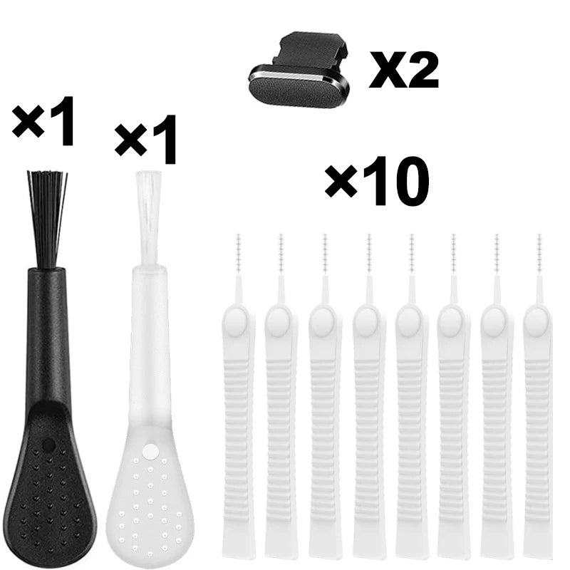 Kit de nettoyage anti-poussière pour port de chargement de téléphone portable pour iPhone 15 14 13 Pro Max, brosse de nettoyage anti-poussière pour clavier d'ordinateur