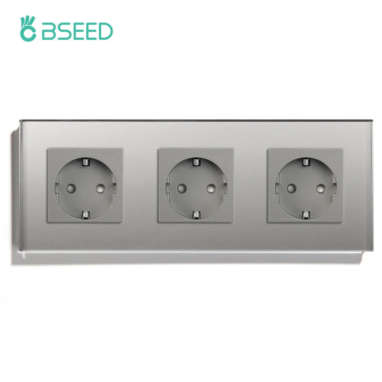 BSEED EU Standard Wall Electrical Sockets Type-C Outlets Wall Power Socket USB Charge Port Glass Panel Kids Protection 16A