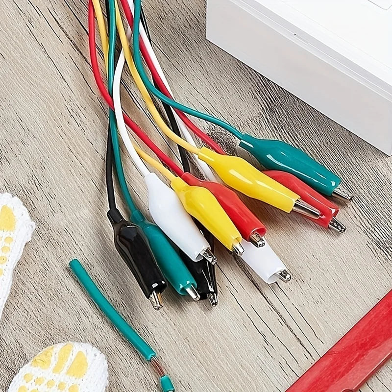 1Set / 10PCS Alligator Clips Electrical DIY Test Leads Alligator Double-ended Crocodile Clips Roach Clip Test Jumper Wire 46CM