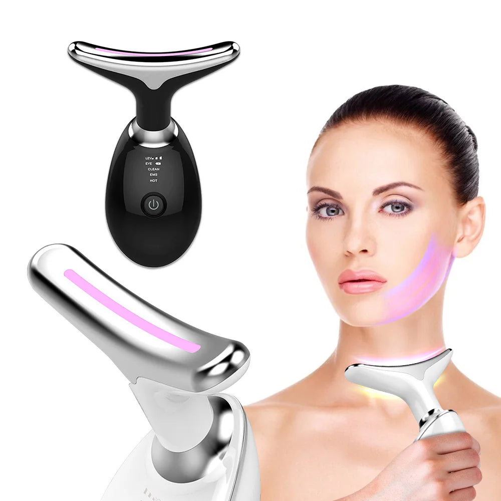 Face Neck Lift Beauty Device EMS Facial Massager LED Light Therapy Double Chin Remover Skin Rejuvenation Tightening Anti Wrinkle