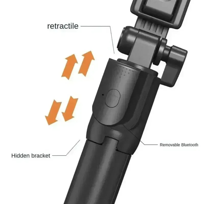 Perche à selfie extensible sans fil Bluetooth, trépied portable pour smartphone, support de trépied pour téléphone iOS et Android