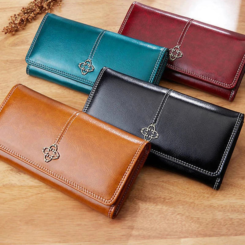 Women's Leather Wallet	Woman Luxury Long Wallets Fashion Women Purses Money Bags 2022 Handbags Womens Purse Cards Holder