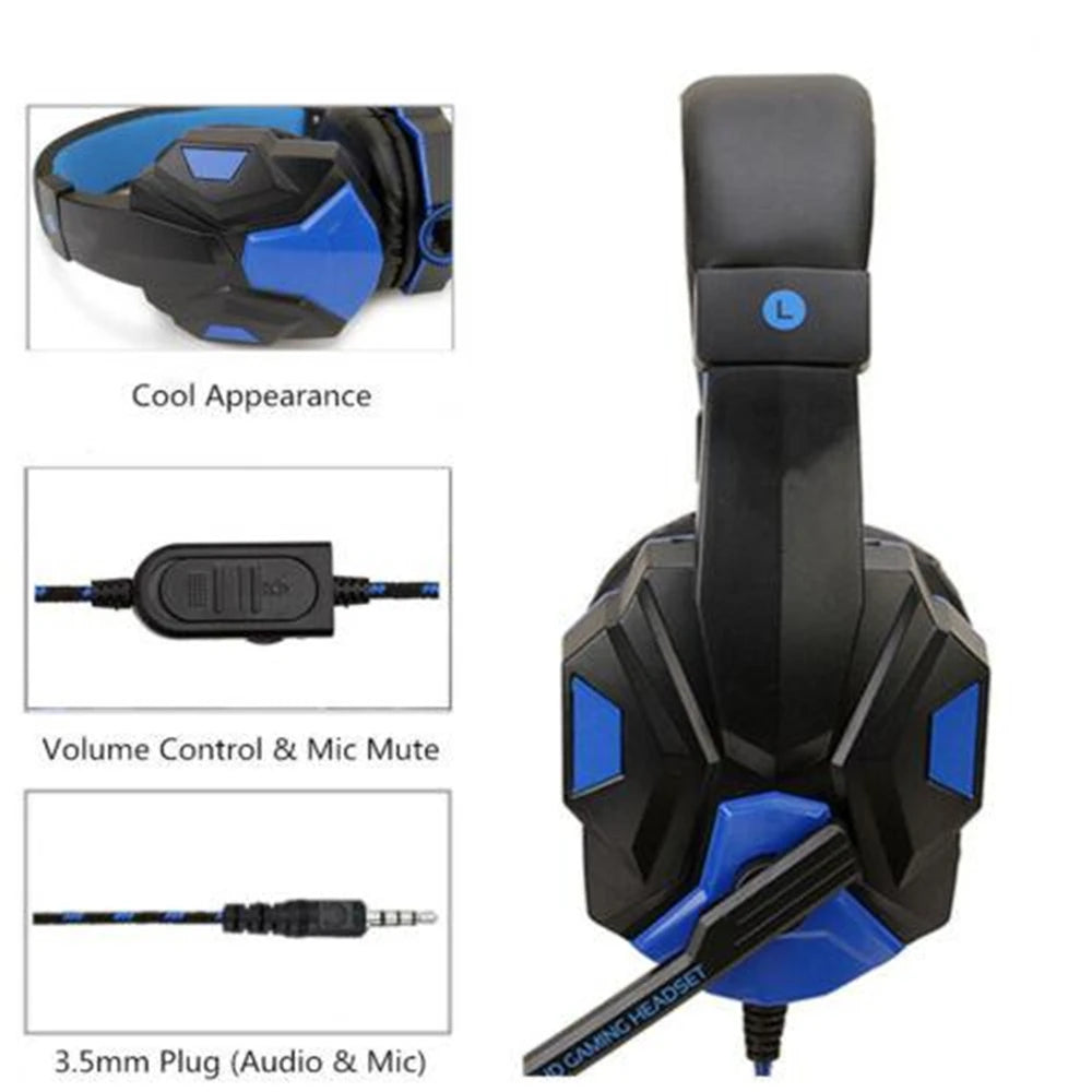 Casque filaire PS4/PS5/Xbox/Smartphone/PC Casque de jeu réglable à 120° avec microphone antibruit