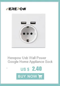 Herepow 118 Series Thailand American Standard Dual USB Wall Socket Smart Home Appliance Plug Adapter Type-c 3.1A Fast Charging