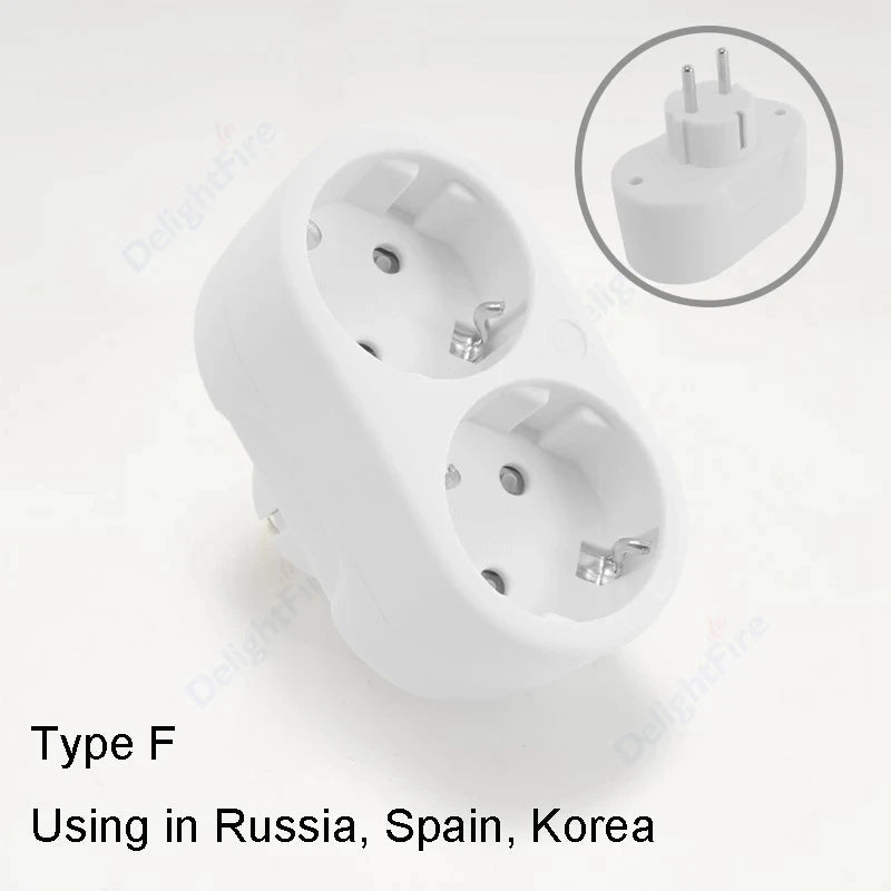 EU Electrical Socket With ON/OFF Switch 2 Pin 4.8mm European Standard Adapter Expansion Socket Power Extension Plug Converter