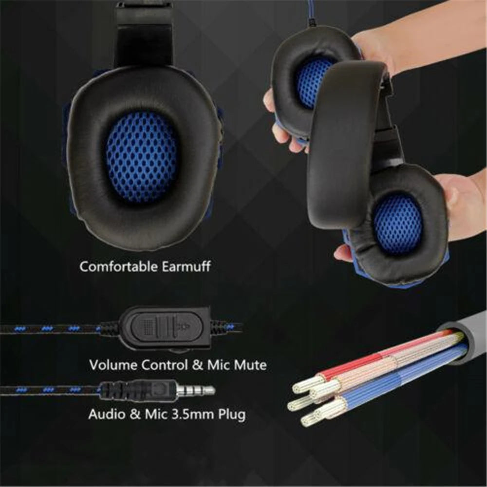 Wired PS4/PS5/Xbox/Smartphone/PC Headset Gaming Headset 120° Adjustable Gamer Headset with Noise Cancelling Microphone