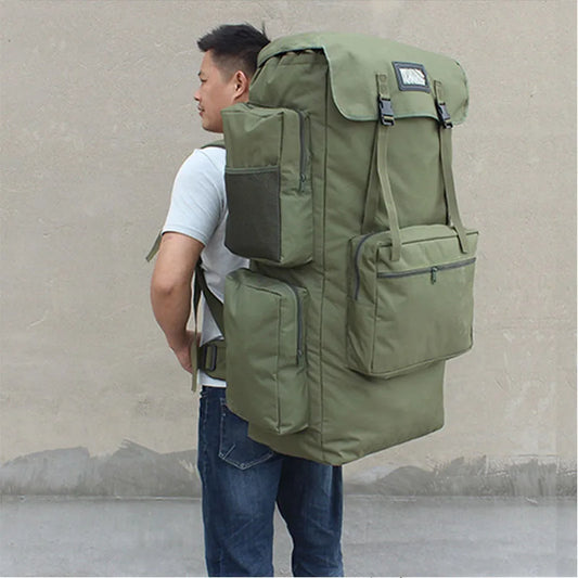 Sac à dos tactique haute capacité 130 L pour le sport, la randonnée en plein air, le camping, le tissu Oxford, imperméable, résistant à l'usure