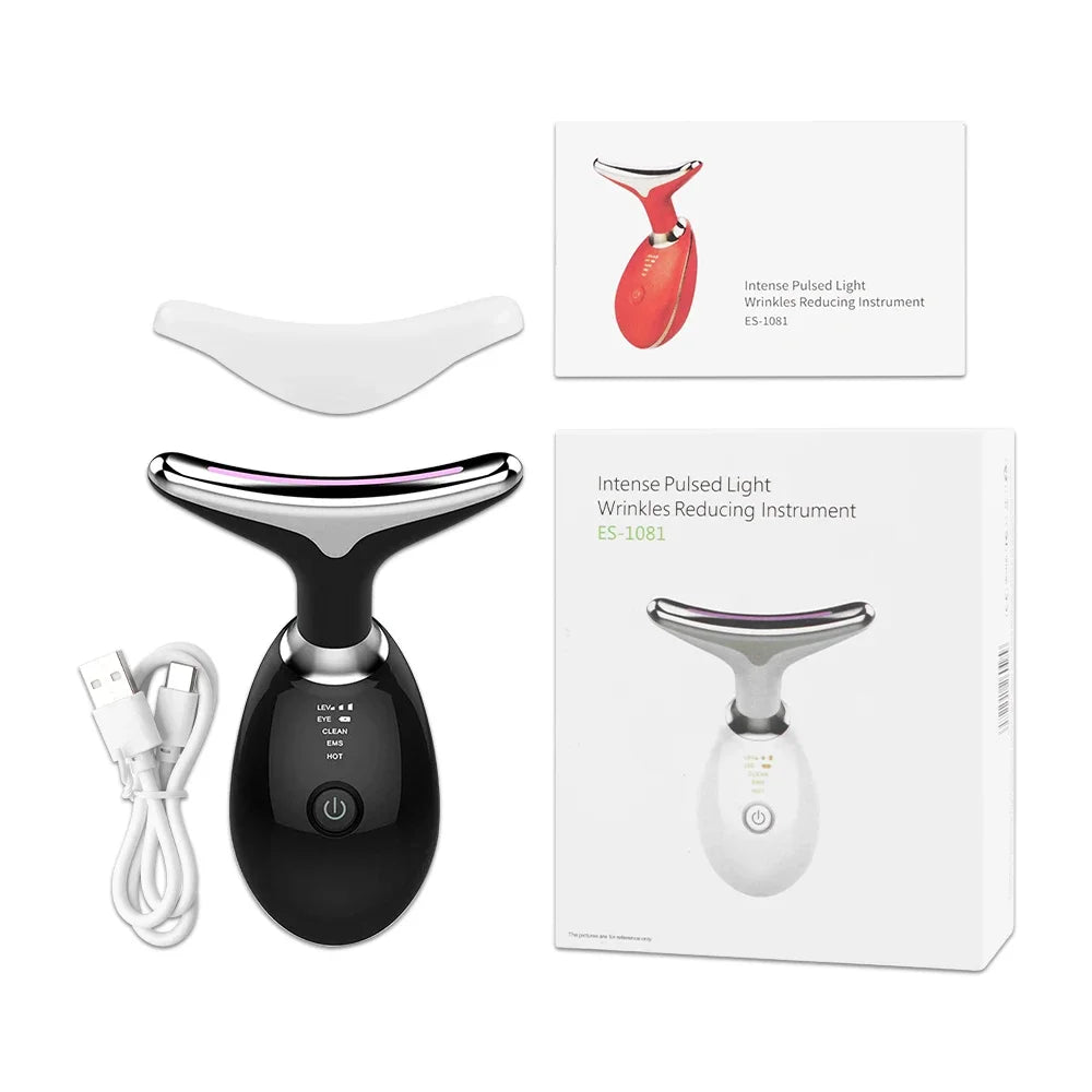 Face Neck Lift Beauty Device EMS Facial Massager LED Light Therapy Double Chin Remover Skin Rejuvenation Tightening Anti Wrinkle