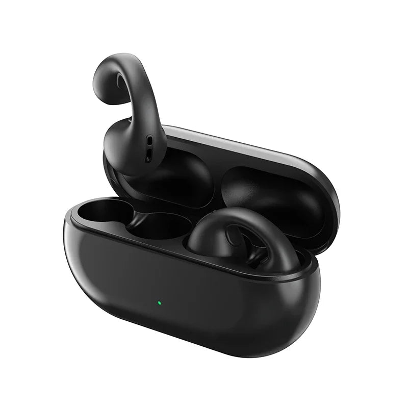 TWS Bluetooth 5.3 Wireless Bone Conduction Headphones T75 Clip Ear Music Noise Canceling Headset HD Call Sports Gaming Earphone