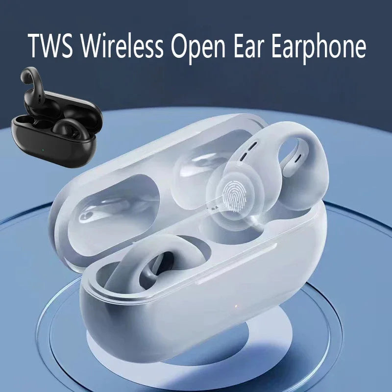 TWS Bluetooth 5.3 Wireless Bone Conduction Headphones T75 Clip Ear Music Noise Canceling Headset HD Call Sports Gaming Earphone