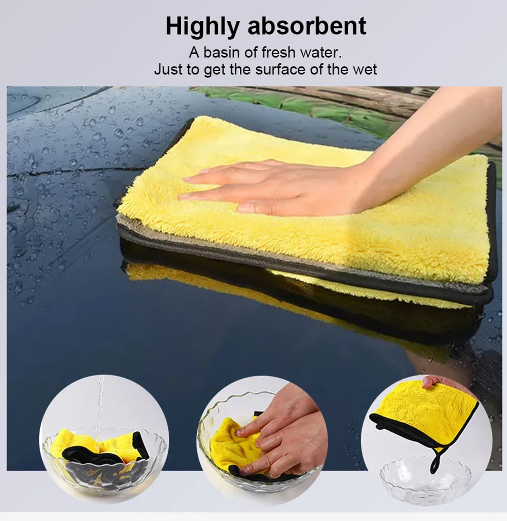 Car Wash Microfiber Towel 30x30/60CM Car Cleaning Drying Cloth Hemming Car Care Cloth Detailing Car Wash Towel