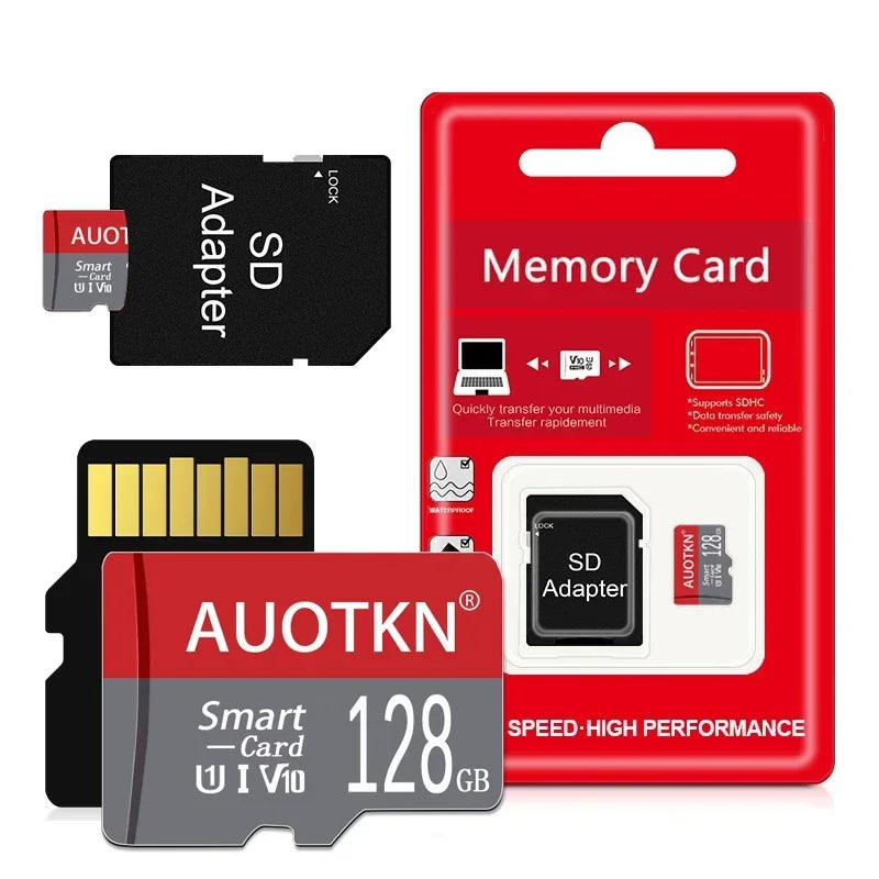 High-Speed Micro TF SD Card 128GB 256GB 512GB Class 10 Memory Card 8GB 16GB 32GB V10 TF Card for Smartphones Camera and Speakers