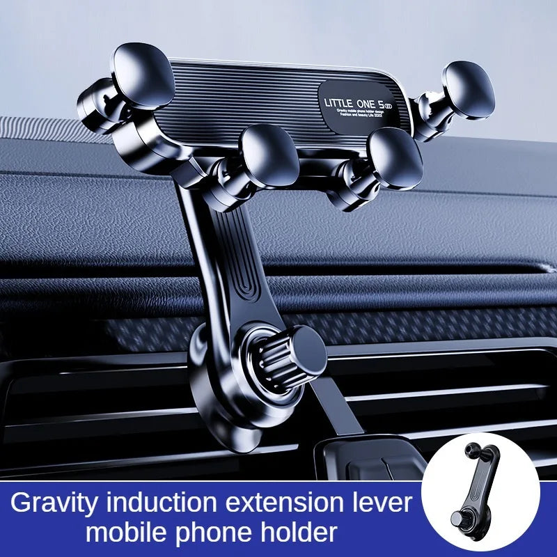 LEIBOO Gravity Car Phone Holder Air Vent Telescopic Car Phone Mount 360-Degree Air Outlet Smartphone Support for 4.7-7 inch