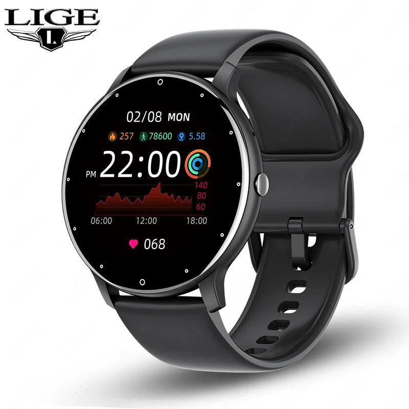 LIGE Ladies Smart Watch Men Bluetooth Sport Fitness Blood Oxygen Heart Rate Monitor Smartwatch For Xiaomi Huawei Phone 2024 New