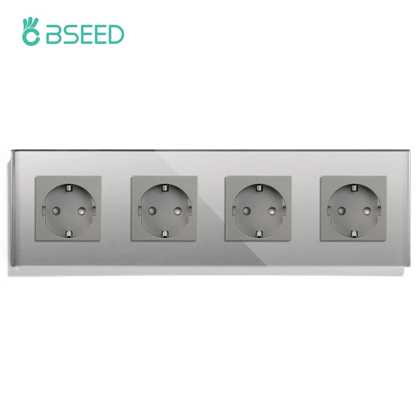 BSEED EU Standard Wall Electrical Sockets Type-C Outlets Wall Power Socket USB Charge Port Glass Panel Kids Protection 16A