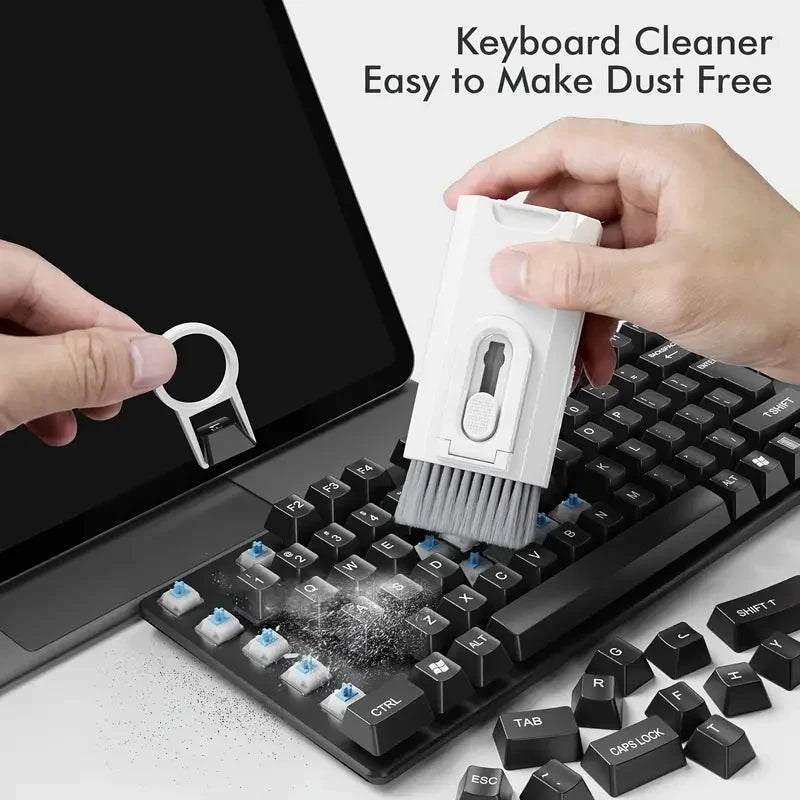 Kit de nettoyage 8 en 1 pour clavier d'ordinateur, brosse de nettoyage pour écouteurs, stylo de nettoyage pour casque, LPAD, outils de nettoyage pour téléphone, extracteur de touches