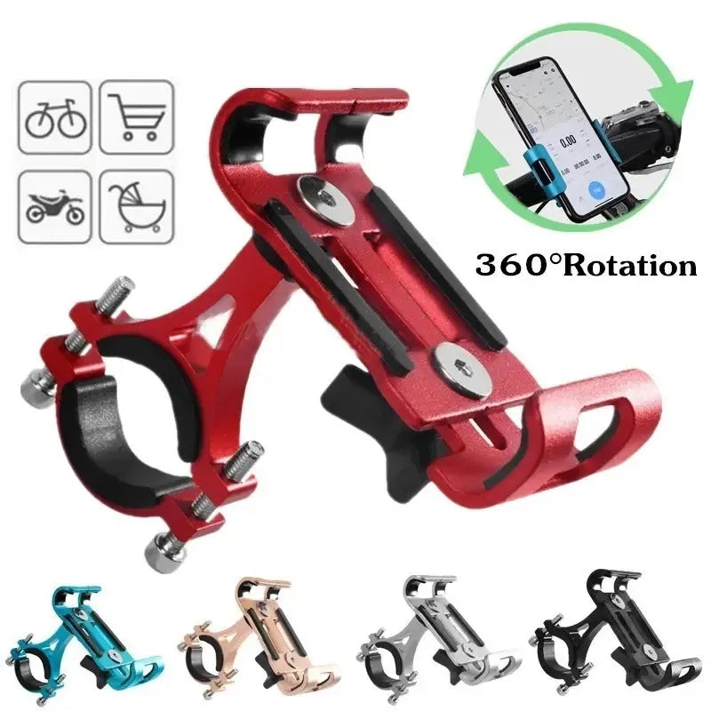 Metal Motorcycle Bike Phone Holder Aluminum Alloy Anti-slip Bracket GPS Clip Universal Bicycle Stand Support for All Smartphones