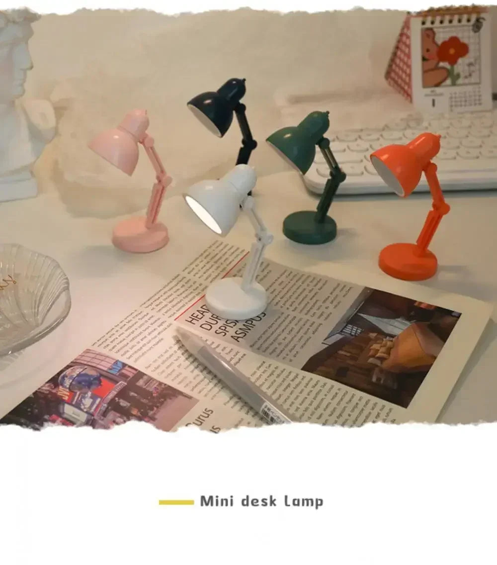 Mini lampe de lecture avec pince, lampe de table LED pliable, veilleuse pour la maison, la chambre, l'ordinateur, les yeux, les voyages, les livres, les appareils électroménagers