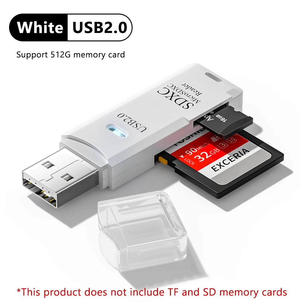 قارئ بطاقات USB 3.0 2 في 1، قارئ بطاقات Micro SD، محول USB، قارئ بطاقات عالي السرعة، بطاقة ذاكرة TF، ملحقات الكمبيوتر المحمول