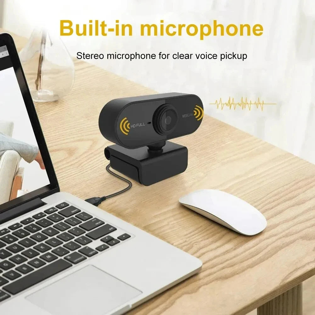 Caméra 1080P HD Ordinateur Caméra USB HD Microphone intégré Caméra réseau USB Caméra Web pour travailler avec trépied de microphone