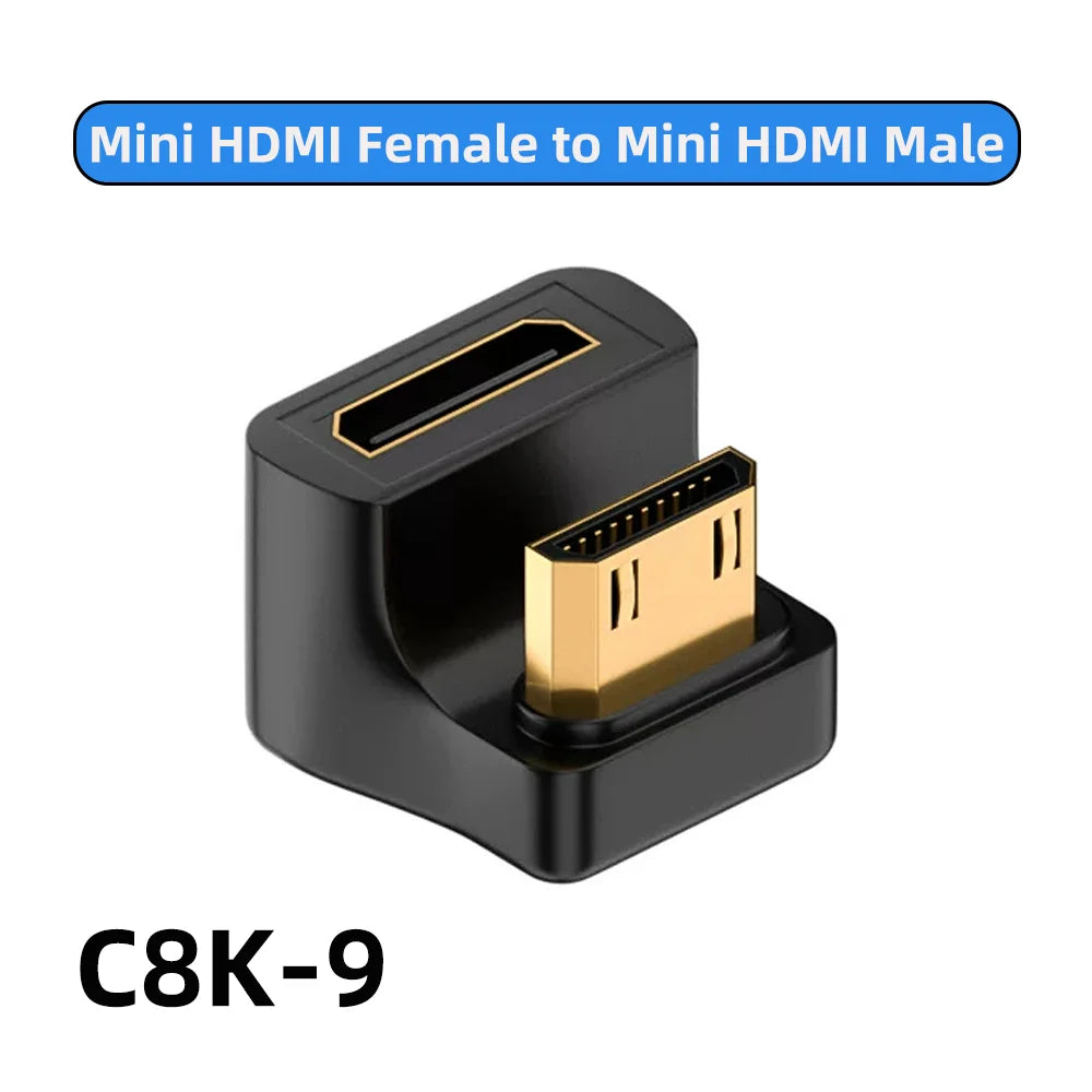 محول كابل HDMI2.1 من ميني ميكرو HDMI إلى HDMI 2.1 48 جيجابت في الثانية 8K60HZ 4K120HZ لجهاز عرض HDTV PS4 PS5 الكمبيوتر المحمول