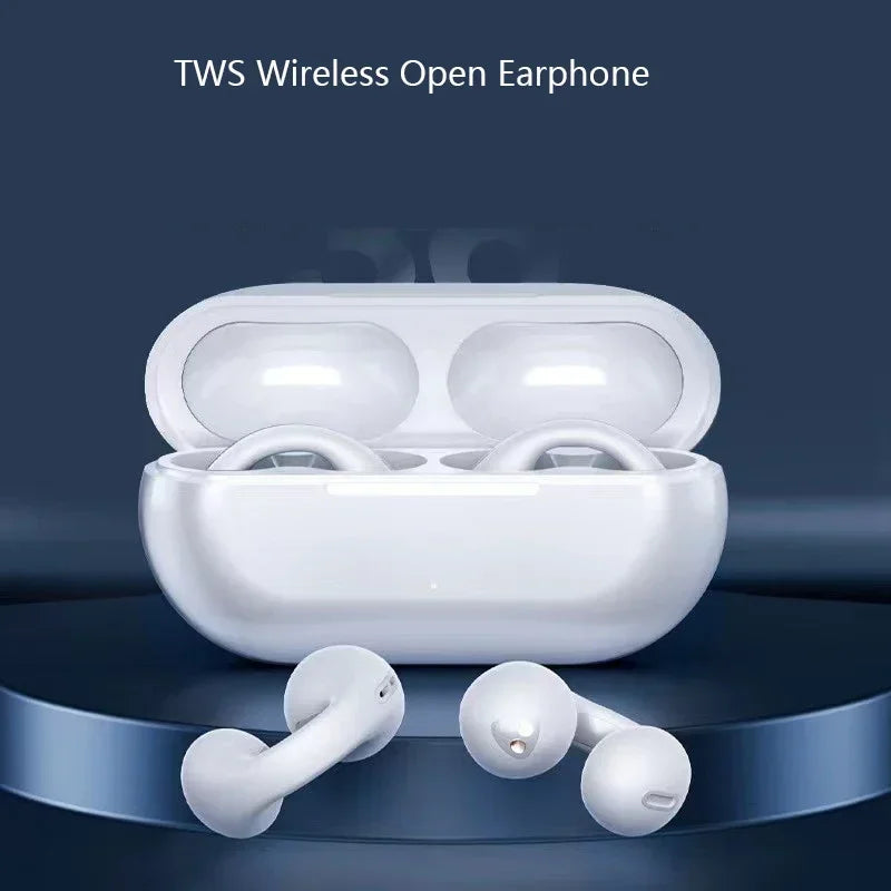 TWS Bluetooth 5.3 Wireless Bone Conduction Headphones T75 Clip Ear Music Noise Canceling Headset HD Call Sports Gaming Earphone