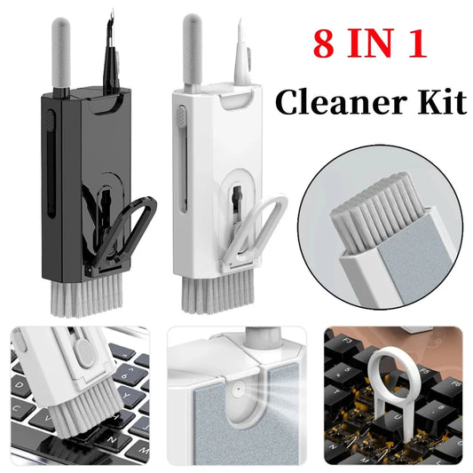 8 in 1 Cleaning Kit Earphones Cleaner Brush Computer Keyboard Cleaning Pen For Headset IPad Phone Cleaning Tools Keycap Puller