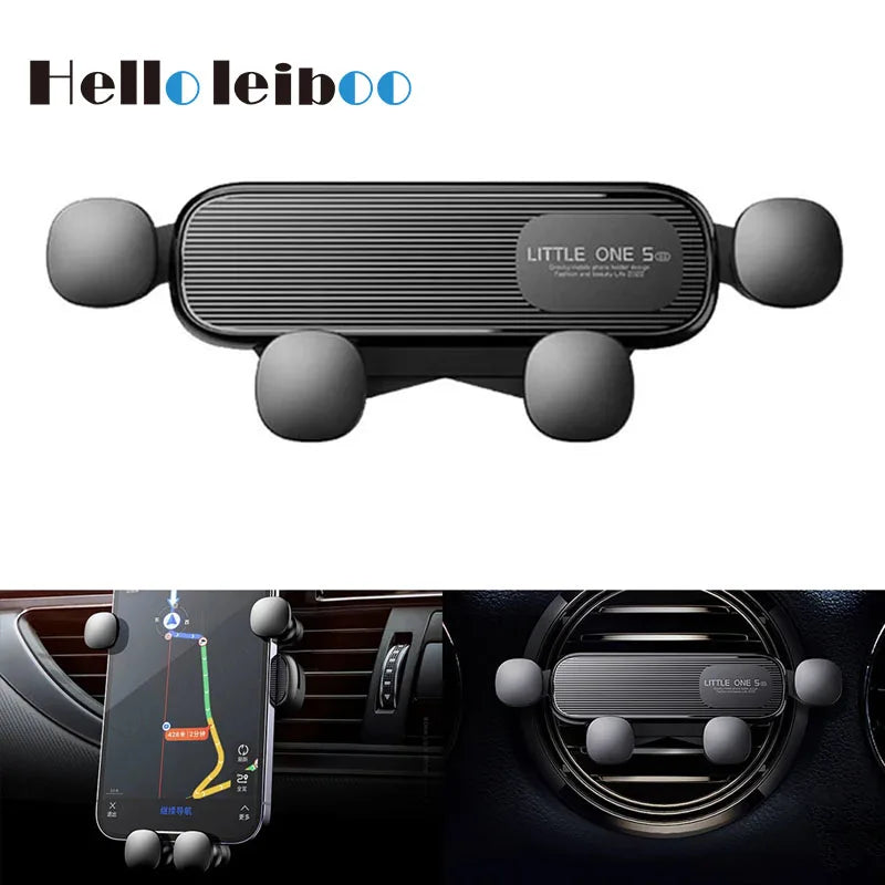 LEIBOO Support de téléphone de voiture à gravité télescopique pour grille d'aération, support de téléphone de voiture à 360 degrés, support de smartphone pour grille d'aération de 4,7 à 7 pouces