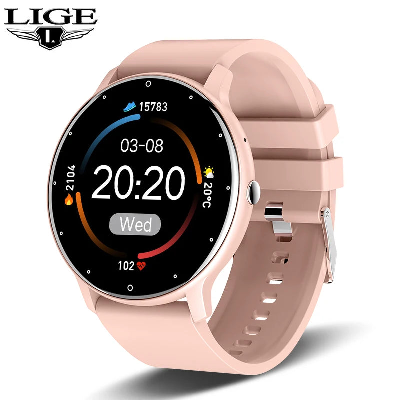 LIGE Ladies Smart Watch Men Bluetooth Sport Fitness Blood Oxygen Heart Rate Monitor Smartwatch For Xiaomi Huawei Phone 2024 New