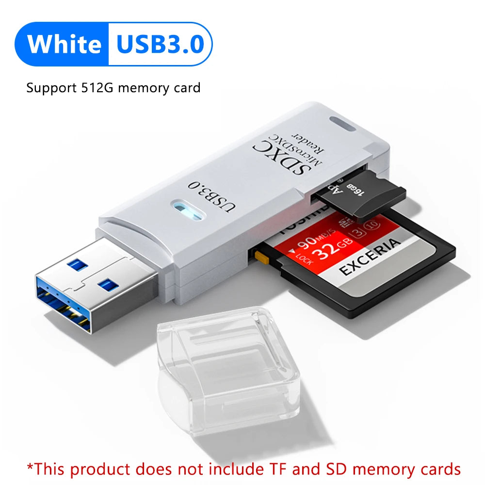 قارئ بطاقات USB 3.0 2 في 1، قارئ بطاقات Micro SD، محول USB، قارئ بطاقات عالي السرعة، بطاقة ذاكرة TF، ملحقات الكمبيوتر المحمول