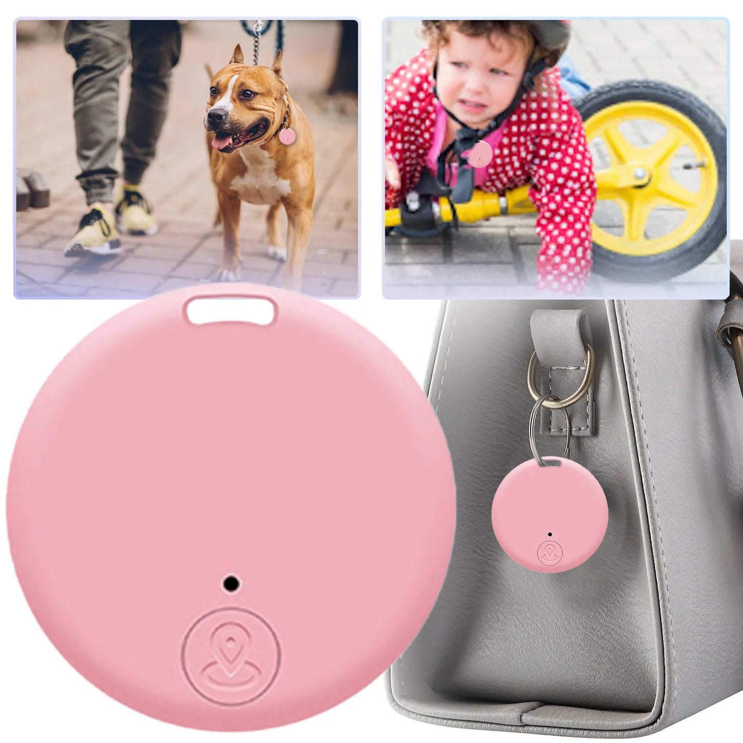 Mini localisateur GPS, alarme anti-perte, portefeuille, porte-clés, étiquette intelligente, traceur compatible Bluetooth, porte-clés, traceur pour chien, animal domestique, enfant, localisateur de clés