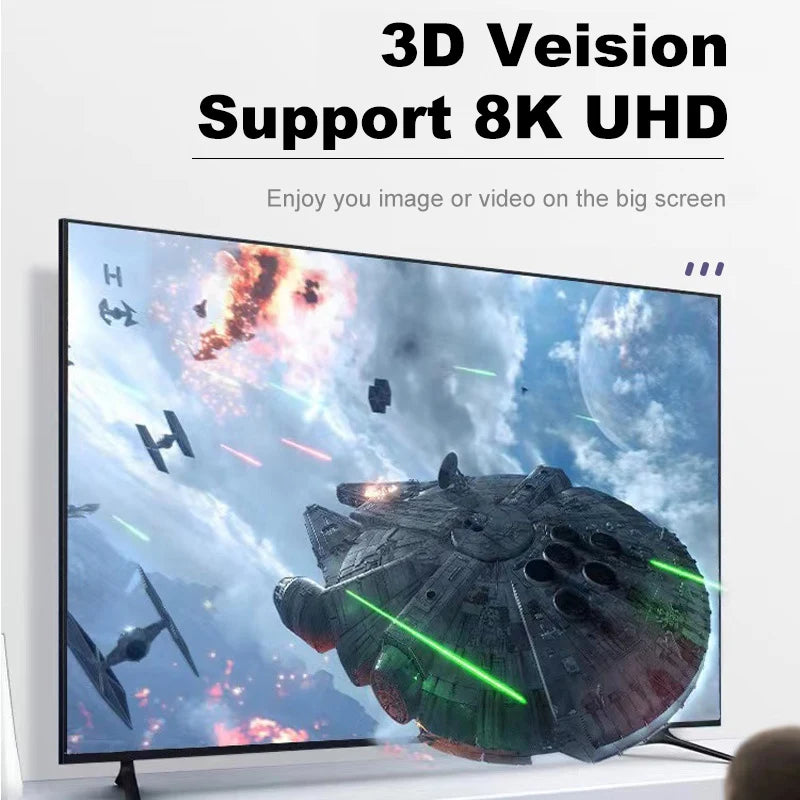 محول كابل HDMI2.1 من ميني ميكرو HDMI إلى HDMI 2.1 48 جيجابت في الثانية 8K60HZ 4K120HZ لجهاز عرض HDTV PS4 PS5 الكمبيوتر المحمول