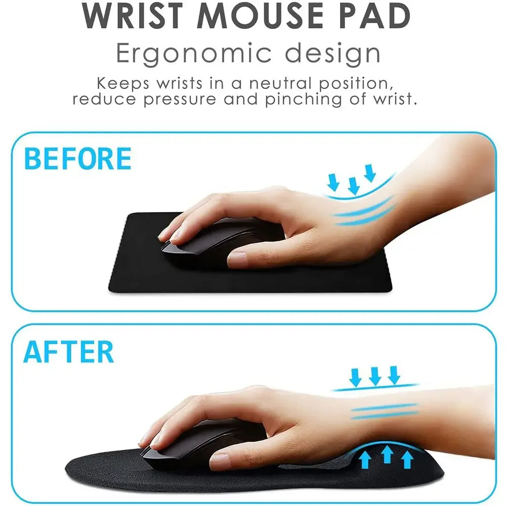 Tapis de souris ergonomique avec repose-poignet confortable, tapis de souris antidérapant, tapis de souris souple pour ordinateur portable et PC