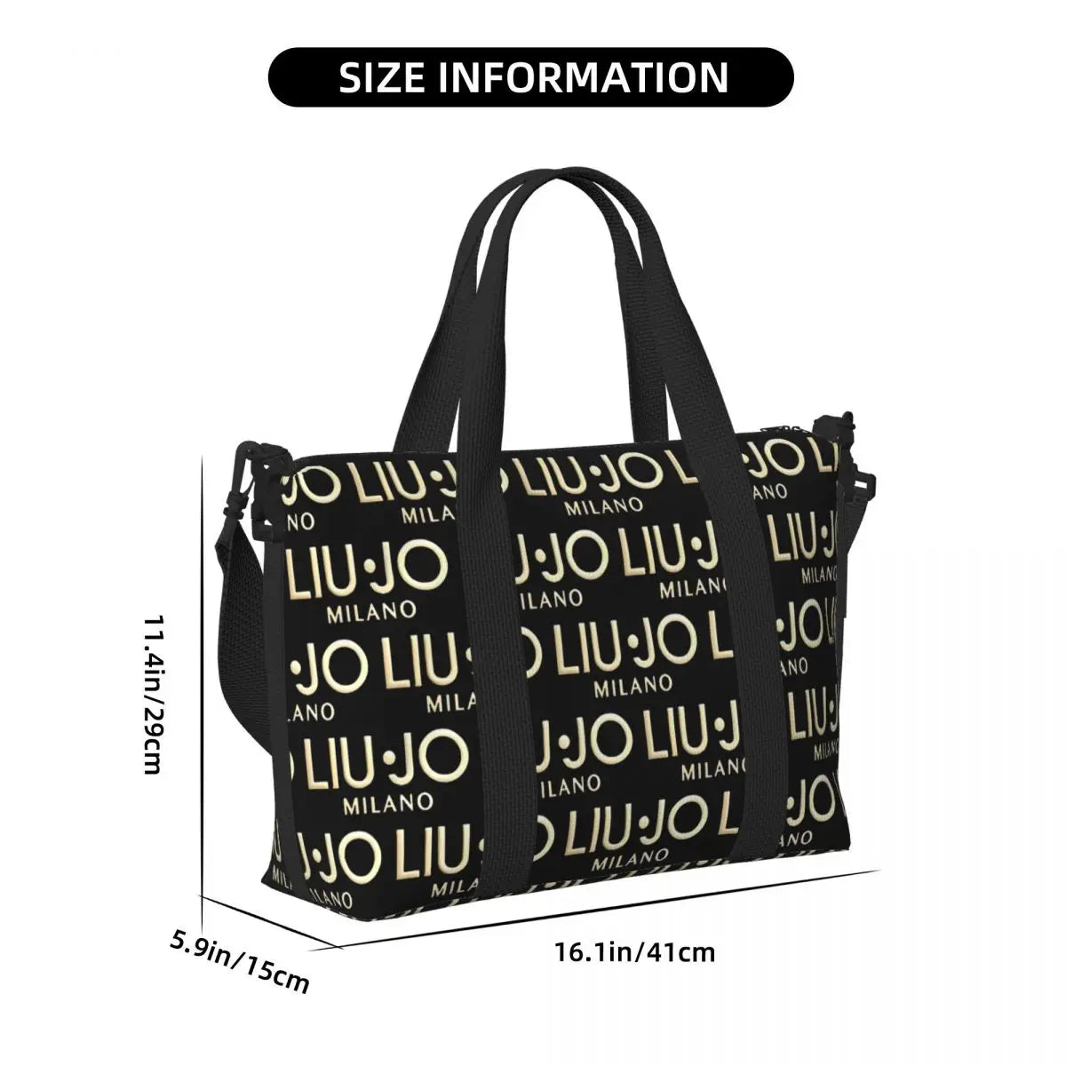 Custom Fashion Brand Liu Jo Groceries Tote Shopping Bags Women Big Capacity Gym Beach Travel Bags