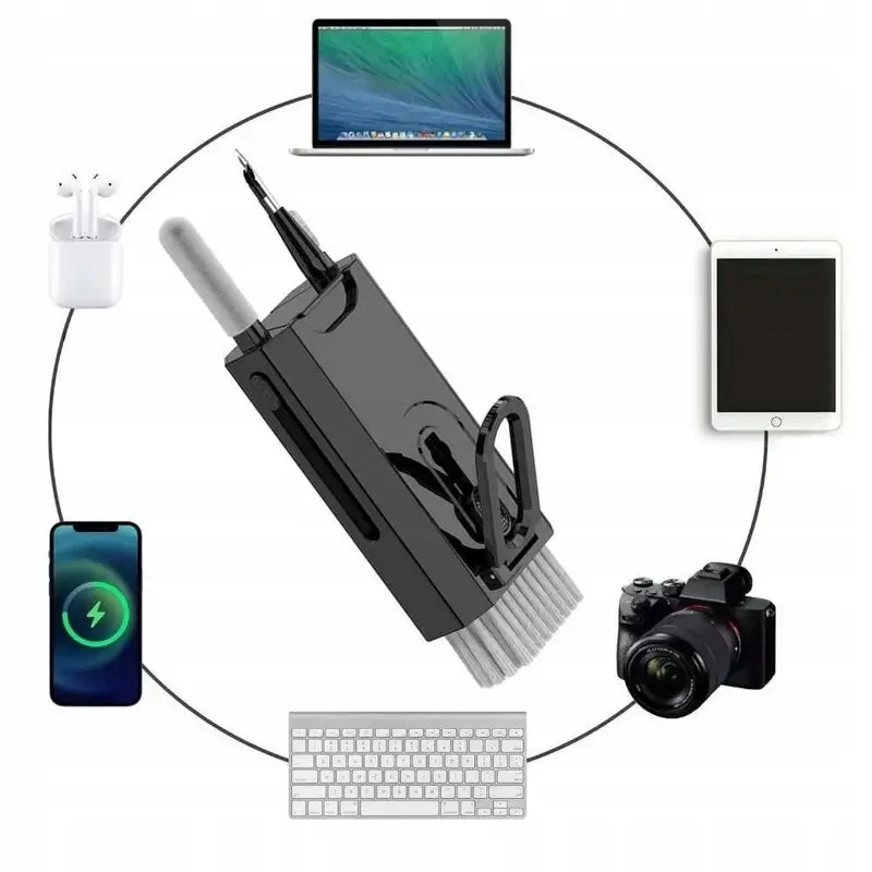 Kit de nettoyage de clavier 8 en 1, brosse de nettoyage pour écouteurs pour AirPods, ordinateur, tablette, ordinateur portable, écran de télévision, téléphone portable, outils de nettoyage