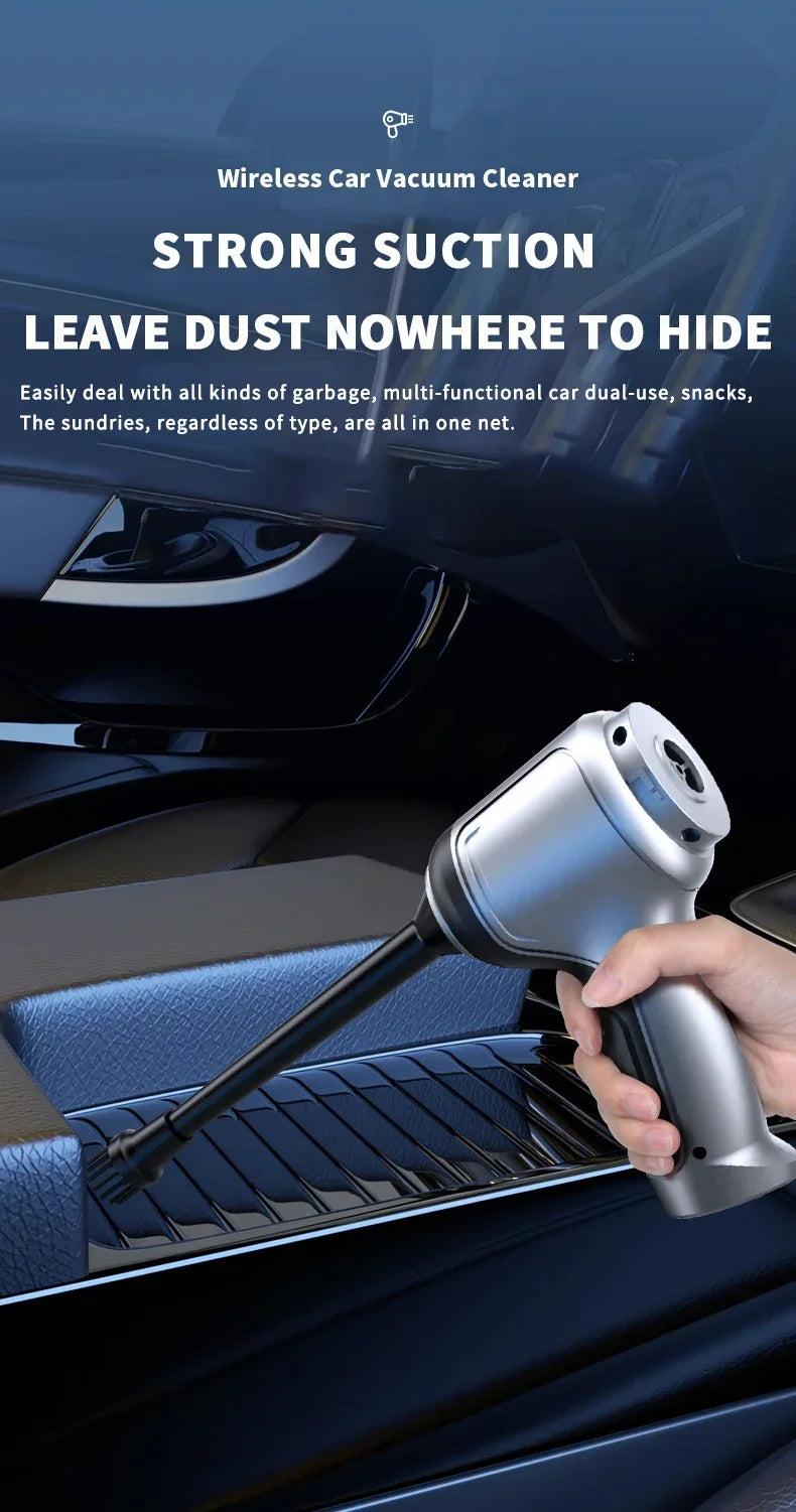 Car Wireless Vacuum Cleaner Strong Suction Handheld Wet Dry Auto Vacuum Home & Car Dual Use Mini Vacuum Cleaner Home Appliance